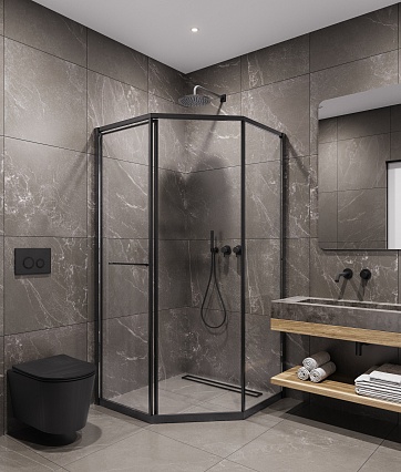 Душевой уголок Timo TTSS-100/03C-8L 100x100 левый, прозрачный, черный