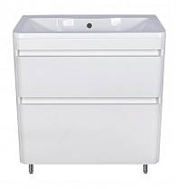 Тумба с раковиной Style Line Атлантика 80 см напольная, белый антискрейч