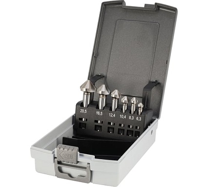 Набор зенковок H-Tools 90гр. 6.3-20.5мм DIN335C 3z HSSE-Co5 6шт 102152EHT