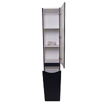 Шкаф пенал Style Line Бергамо Люкс Plus 30 см R с б/к, черный антискрейч СС-00002331