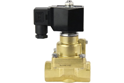 Электромагнитный клапан DN.ru V2W-1000P-NC Ду50 Ру0.4-16 НЗ PTFE 24В DC D130-02345