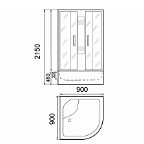 Душевая кабина Parly Acrilic AE901 90x90 матовое стекло, белый