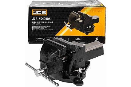Тиски стальные поворотные с наковальней JCB 6", 150мм JCB-6540306(58991)
