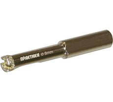 Коронка алмазная по керамограниту/керамике Профи (8х65 мм) Практика 917-514