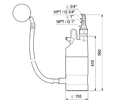 Насос Grundfos SB 3-45 AW с поплавковым выключателем 97686707