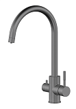 Смеситель для кухни Oliveeka OL-458022-BGM с подкл. к фильтру, оружейный металл