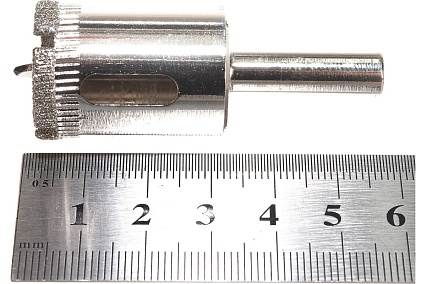 Коронка с центрирующим сверлом по стеклу и керамике (22х55 мм) Vertextools 336-22-55
