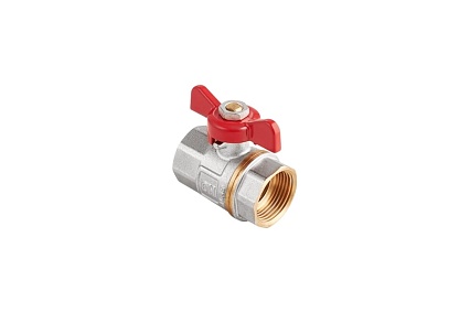 Шаровый полнопроходной кран AquaHit 1/2" вн-вн, бабочка (15 шт. в уп.) BV.313.04-15