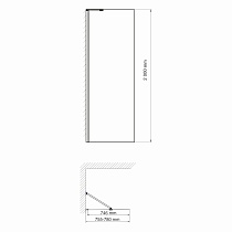 Душевая перегородка WasserKraft Aller 10H06-RP80 Fixed 80x200
