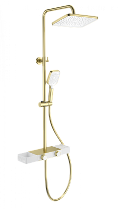 Душевая стойка Wonzon&Woghand Shelf WW-B3552-BG термостат, брашированное золото