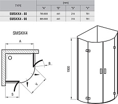 Душевой уголок Ravak Smartline SMSKK4-90