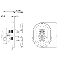 Смеситель для душа Nicolazzi Termostatico 4909CR69 внешняя часть, хром