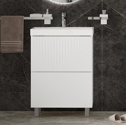 Тумба с раковиной Velvex Edge 60 см напольная