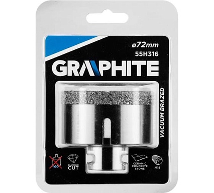 Сверло корончатое (72 мм; M14) Graphite 55H316