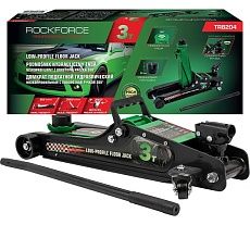Подкатной гидравлический низкопрофильный домкрат Rockforce с поворотной ручкой, 3 т RF-TR8204(60283)