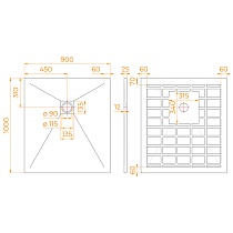 Поддон для душа RGW Stone Tray-G 100x90 камень, графит 14152910-02-11