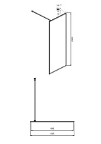 Душевая перегородка Ambassador Walk-In 70x200 15032221 тонированная, черный