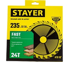 Диск пильный по дереву Быстрый рез (235x32/30 мм; 24T) Stayer 3680-235-32-24_z01