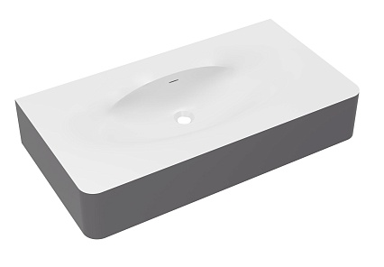 Раковина Vincea Caprise VCB-4CA100MWG 100 см, Corian, белый матовый/серый матовый