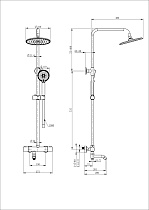 Душевая стойка Wonzon&Woghand Inn 4 WW-B3047-A1-MB термостат, черный матовый
