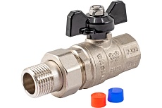 Шаровой кран PROFACTOR с полусгоном PF STRONG ручка бабочка в/н 1/2 дюйма PF UBV 278