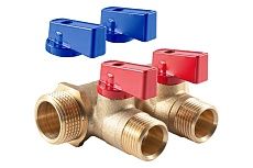 Коллектор с шаровыми кранами PROFACTOR в/н 3/4" х 2 вых 1/2"нар PF MV 264.2