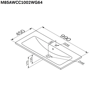 Раковина Am.Pm X-Joy 100 см M85AWCC1002WG64