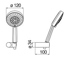 Душевая лейка Nobili Rubinetterie AD146/48CR со шлангом, Chrome