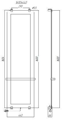 Полотенцесушитель электрический Allen Brau Infinity 160x44 см с рейлингом, серебро браш, 00288922