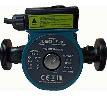 Циркуляционный насос LEO LRP 32-50/180, 40/60/85 Вт, 220В, Q 32/47/60 лмин, Hmax 2.5/3.8/4.5 м 1091