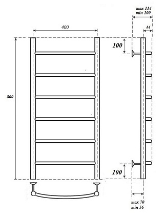 Полотенцесушитель электрический Point PN04148E П6 40x80 хром