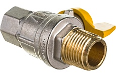 Шаровой кран для газа RUB 1/2 DN15 PN40, ВР-НР, серия ROMA S.84, бабочка S84D26