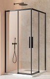 Душевой уголок Vincea Слим 8мм (Slim 8mm) VSS-4SL100CLB 100x100 черный матовый, стекло прозрачное