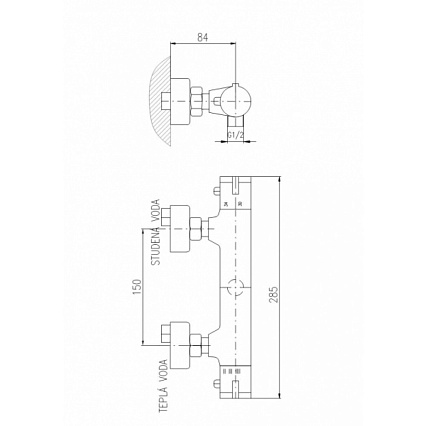 Смеситель для душа Rav Slezak Dunaj Termostat TRM80.5 термостат