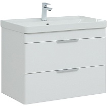 Мебель для ванной Aquanet Ирис new 80 см, 2 ящика, белый глянец