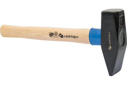 Слесарный молоток Hoegert Technik кованый, 1500 г, с деревянной рукояткой HT3B015