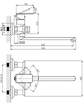 Смеситель универсальный Rush Bruny BR4335-51