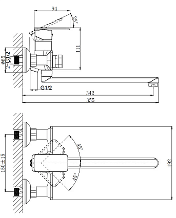 Смеситель универсальный Rush Bruny BR4335-51