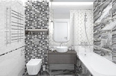 Декор Laparet Mania мозаичный серый 25х25 см, MM34102