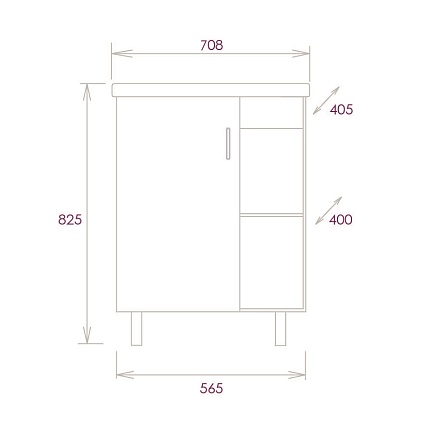 Мебель для ванной Onika Тимбер 70 см серый матовый/дуб сонома