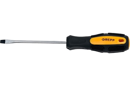 Шлицевая отвертка GREPP SL5*100мм, CrV, 2х-компонентная рукоятка 202-006