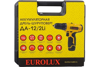 Аккумуляторная дрель-шуруповерт Eurolux ДА-12/2Li 72/14/38