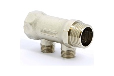 Коллектор Tiemme 2 отвода, 1&quot;х1/2(16) (никель) 1910055 / 1922N060402