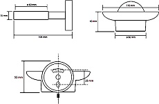 Мыльница Bemeta Graphit 156108042 11 см, серый металлик матовый