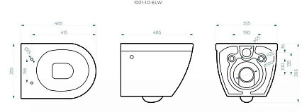 Подвесной унитаз Idrico Element 1.0 1001-1.0-ElW с микролифтом, белый