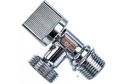 Шаровой угловой кран для бытовых приборов СТМ 1/2х3/4", ш/ш, c отражателем бабочка, хром CAMV1234