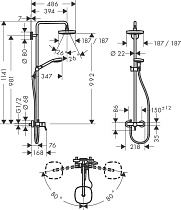 Душевая стойка Hansgrohe Croma Select E 180 27258400 хром/белый