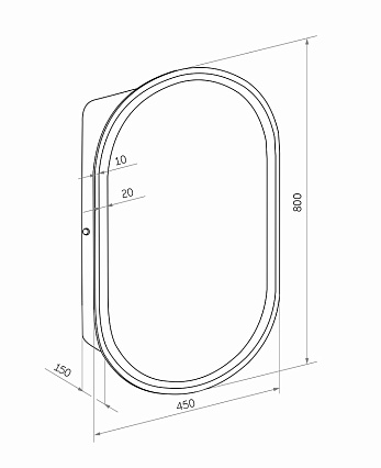 Зеркальный шкаф Континент Elmage White LED 45x80 с подсветкой, МВК047