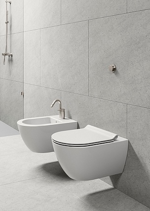 Подвесной унитаз GSI Pura 8815FR211 55x36 безободковый, белый с креплением