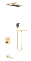 Душевой набор Vincea VSFW-4311RBG трехрежимный, брашированное золото